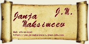 Janja Maksimčev vizit kartica